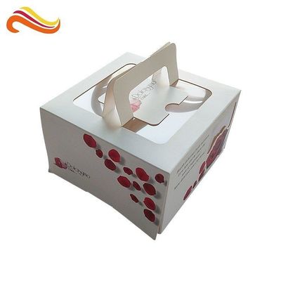 Fancy Printed Cardboard Cheese Cake Gift Boxes With PVC Plastic Window