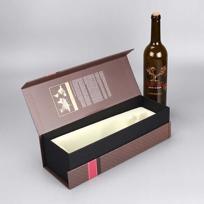 Book type single red wine box wine packaging box exquisite red clamshell gift box gray plate wine box customization