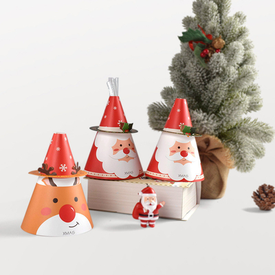 Funny Christmas cartoon Santa Claus elk candy cookie set color box packaging custom