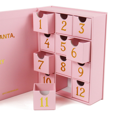 Gold stamping printing surprise birthday countdown calendar gift box can be customized mystery gift box