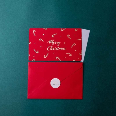 Christmas foil gift Greeting card Custom English card with envelope message card