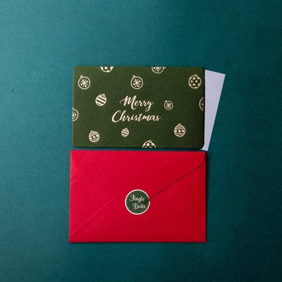 Christmas foil gift Greeting card Custom English card with envelope message card