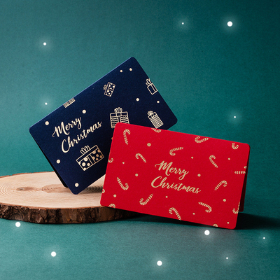 Christmas foil gift Greeting card Custom English card with envelope message card