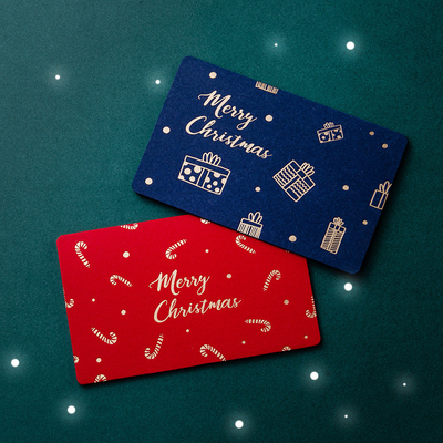 Christmas foil gift Greeting card Custom English card with envelope message card