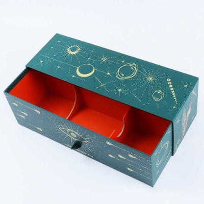 High-grade hot stamping printing drawer type red wine packaging gift box holiday gift gift box customization