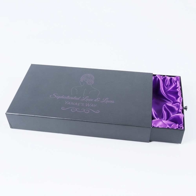 Drawer wig beauty tools packaging box with satin cloth custom cardboard high-grade paper packaging box gift box
