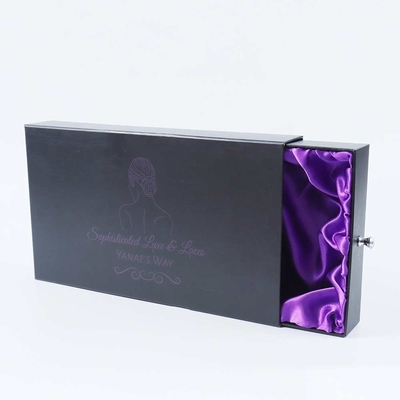 Drawer wig beauty tools packaging box with satin cloth custom cardboard high-grade paper packaging box gift box